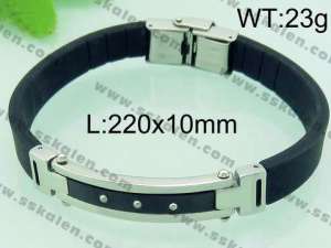 Stainless Steel Leather Bracelet - KB64548-LE
