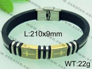 Stainless Steel Leather Bracelet - KB64585-LE