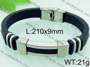 Stainless Steel Leather Bracelet - KB64605-LE