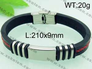 Stainless Steel Leather Bracelet - KB64615-LE