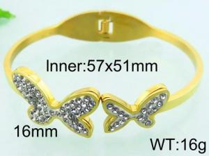 Stainless Steel Stone Bangle - KB67209-MS