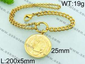 Stainless Steel Gold-plating Bracelet - KB69319-Z