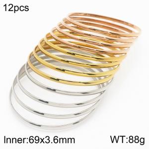 Stainless Steel Gold-plating Bangle - KB73805-LO