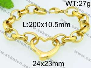 Stainless Steel Gold-plating Bracelet - KB75644-Z