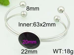 Stainless Steel Stone Bangle - KB79712-Z