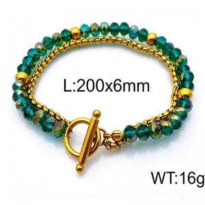 Stainless Steel Stone Bracelet - KB84043-Z