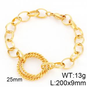 Stainless Steel Gold-plating Bracelet - KB84624-K