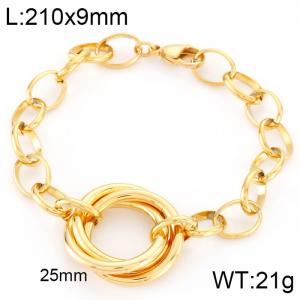 Stainless Steel Gold-plating Bracelet - KB84627-K