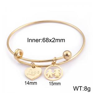 Stainless Steel Gold-plating Bangle - KB93752-Z
