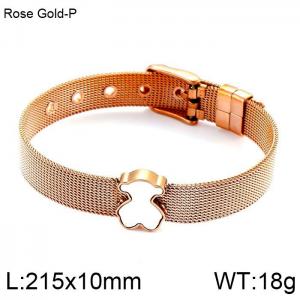 Stainless Steel Rose Gold-plating Bracelet - KB93860-K