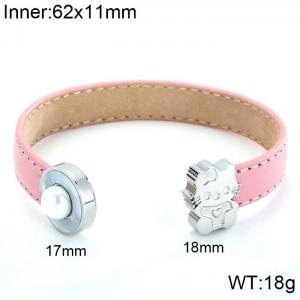 Stainless Steel Leather Bangle - KB94368-K
