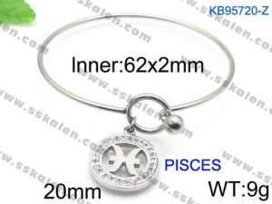 Stainless Steel Stone Bangle - KB95720-Z