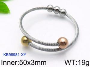 Stainless Steel Wire Bangle - KB96981-XY