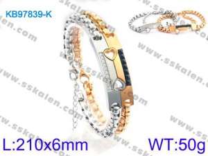 Stainless Steel Gold-plating Bracelet - KB97839-K