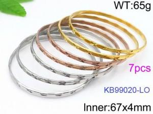 Stainless Steel Gold-plating Bangle - KB99020-LO