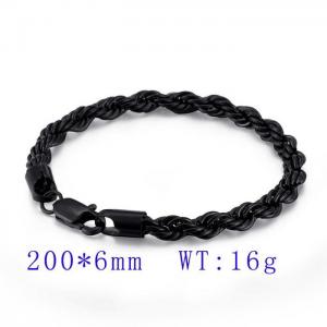 European and American black twist chain unisex bracelet - KB99076-Z