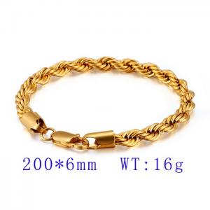 European and American 18K gold color twist chain unisex bracelets - KB99077-Z