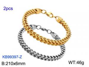 Stainless Steel Gold-plating Bracelet - KB99397-Z