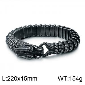 Dragon scale pattern domineering men's bracelet vintage stainless steel keel bracelet - KB99430-BD