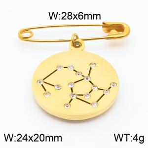 Stainless Steel Gold-plating Constellation Pin for Women Gold Color - KCH1210-Z