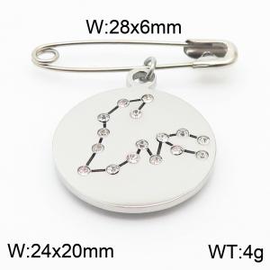 Stainless Steel Constellation Pin for Women Silver Color - KCH1211-Z
