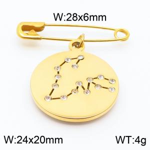Stainless Steel Gold-plating Constellation Pin for Women Gold Color - KCH1212-Z