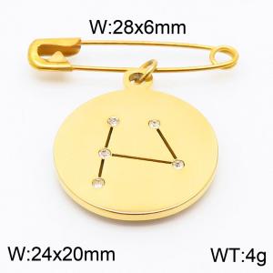 Stainless Steel Gold-plating Constellation Pin for Women Gold Color - KCH1214-Z