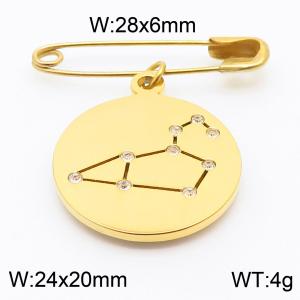 Stainless Steel Gold-plating Constellation Pin for Women Gold Color - KCH1216-Z