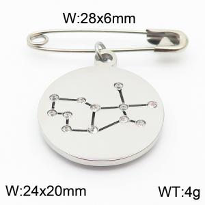 Stainless Steel Constellation Pin for Women Silver Color - KCH1219-Z