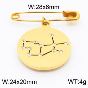 Stainless Steel Gold-plating Constellation Pin for Women Gold Color - KCH1220-Z