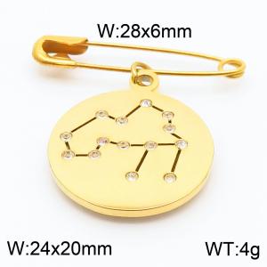 Stainless Steel Gold-plating Constellation Pin for Women Gold Color - KCH1228-Z-5