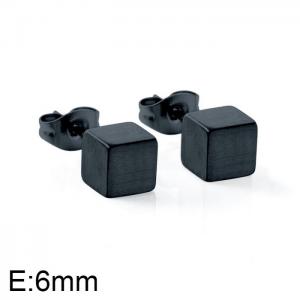 Stainless Steel Black-plating Earring - KE101662-WGSA