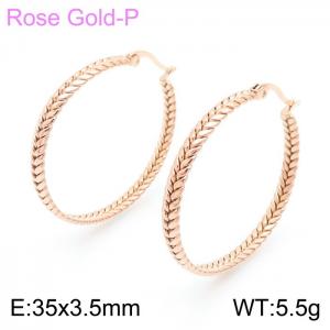 SS Rose Gold-Plating Earring - KE101891-KFC