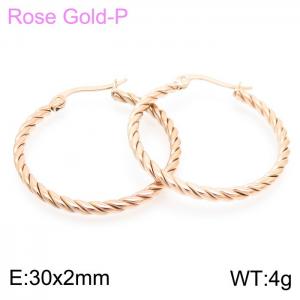SS Rose Gold-Plating Earring - KE102537-KFC