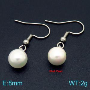 SS Shell Pearl Earrings - KE102722-Z