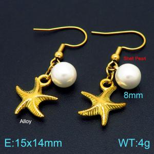 SS Shell Pearl Earrings - KE102725-Z