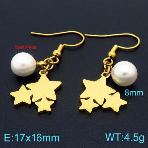 SS Shell Pearl Earrings - KE102732-Z