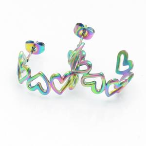SS Colorful Plating Earring - KE102929-LM