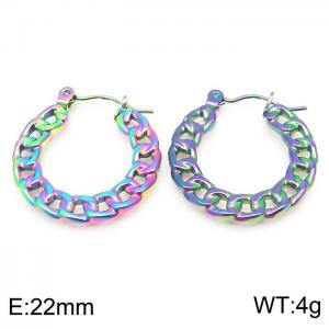 SS Colorful Plating Earring - KE104074-LM