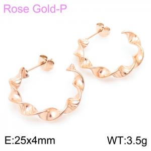 SS Rose Gold-Plating Earring - KE104652-KFC