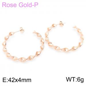 SS Rose Gold-Plating Earring - KE104655-KFC