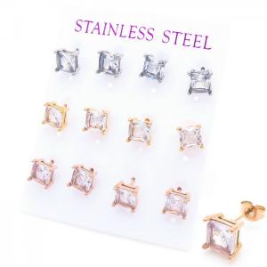 Stainless Steel Stone&Crystal Earring - KE104741-HR
