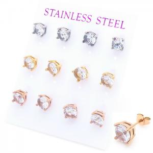 Stainless Steel Stone&Crystal Earring - KE104752-HR