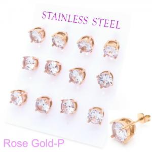 Stainless Steel Stone&Crystal Earring - KE104755-HR