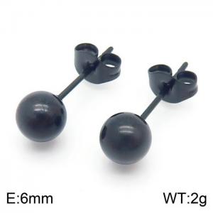 Stainless Steel Black-plating Earring - KE104790-Z
