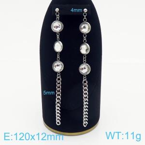 Stainless Steel Stone&Crystal Earring - KE104820-Z