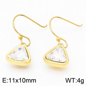 Gold-Plating Triangle Women Earing Silver Color - KE105513-K