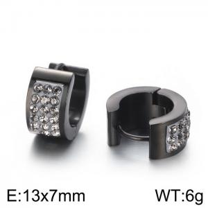 Titanium steel earrings with drill stainless steel personalized earrings - KE108272-TGD