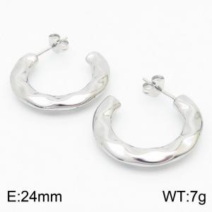Stylish French Stainless Steel C-shaped earrings - KE108800-KFC