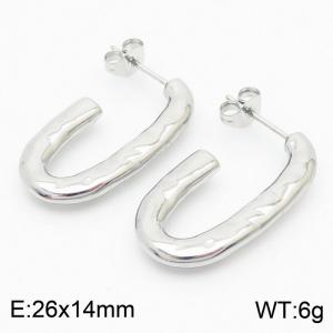 Stylish French Stainless Steel C-shaped earrings - KE108812-KFC